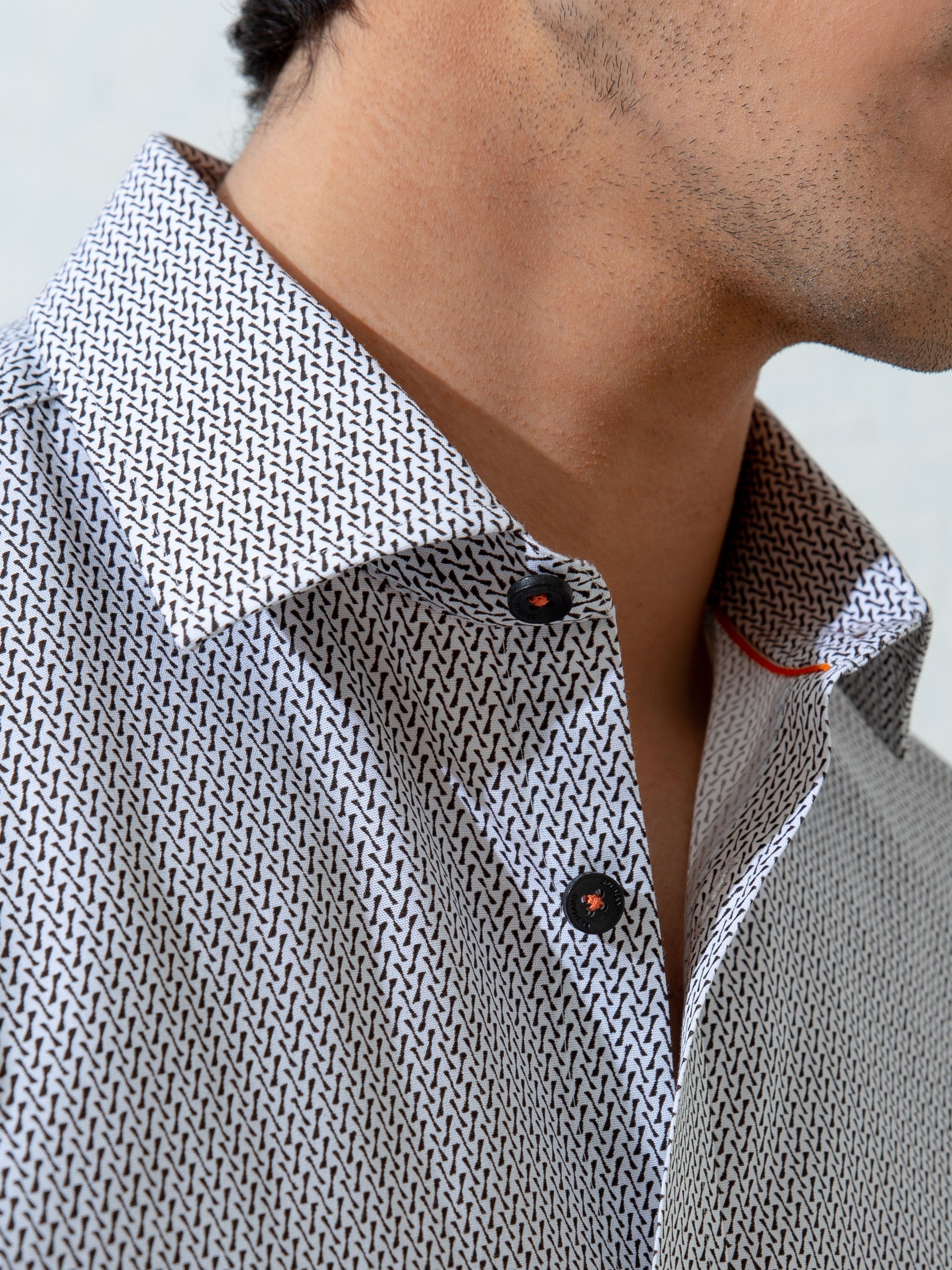 White & Black Printed Shirt