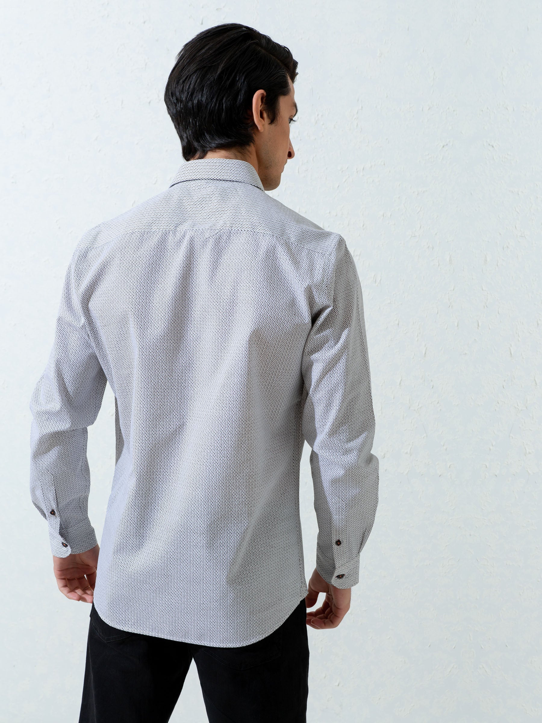 White & Black Printed Shirt