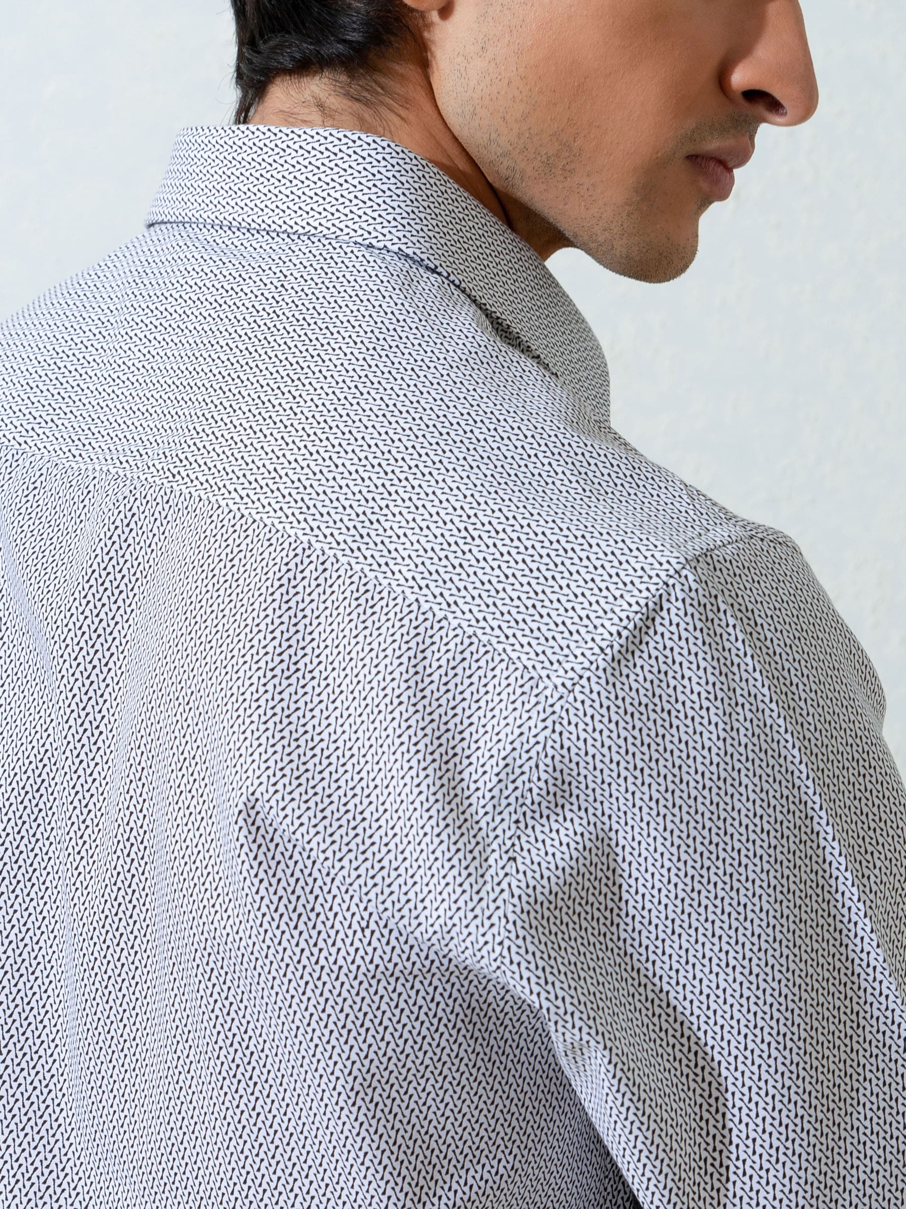 White & Black Printed Shirt