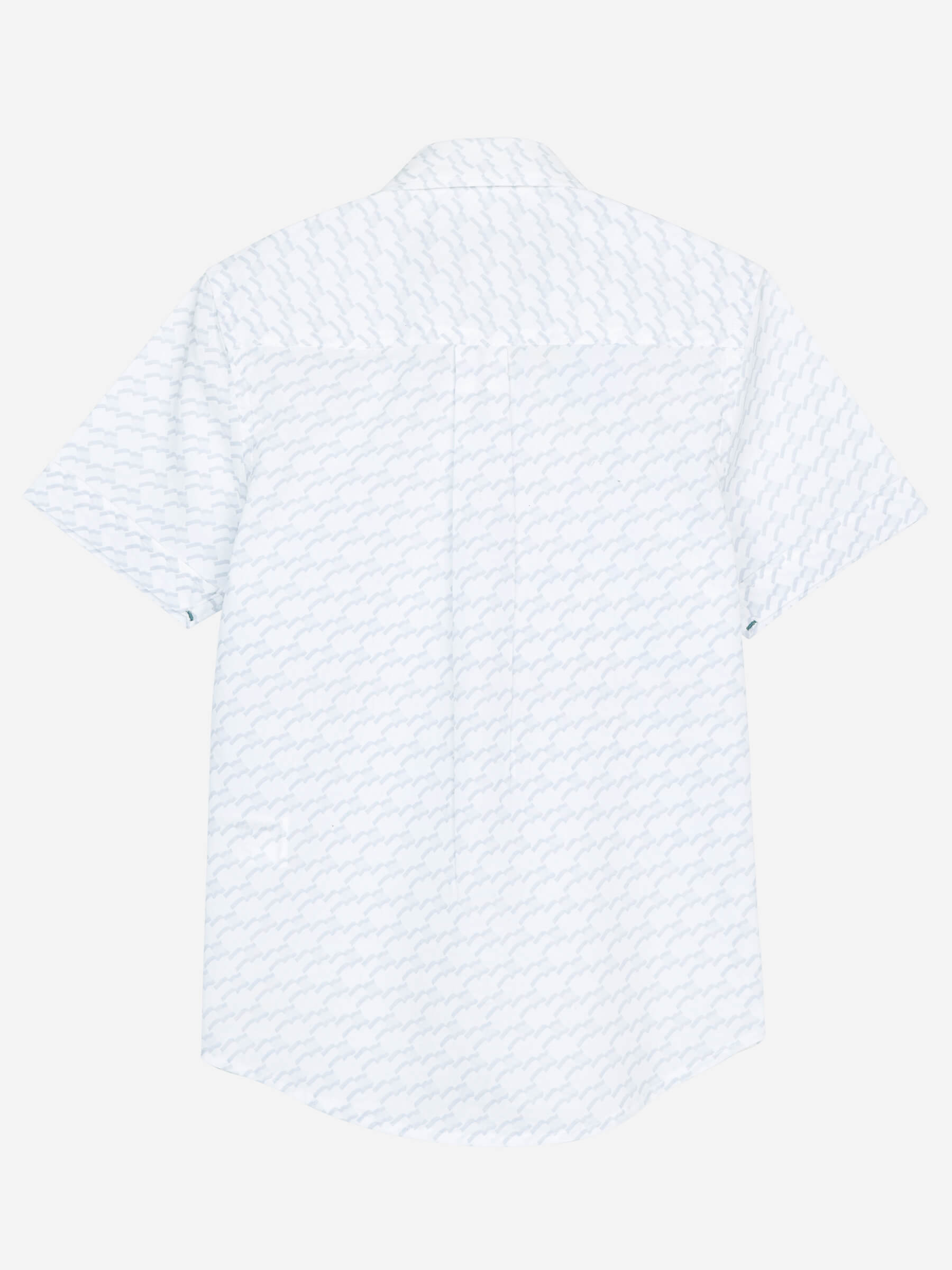 White & Blue Printed Short Sleeve Casual Shirt