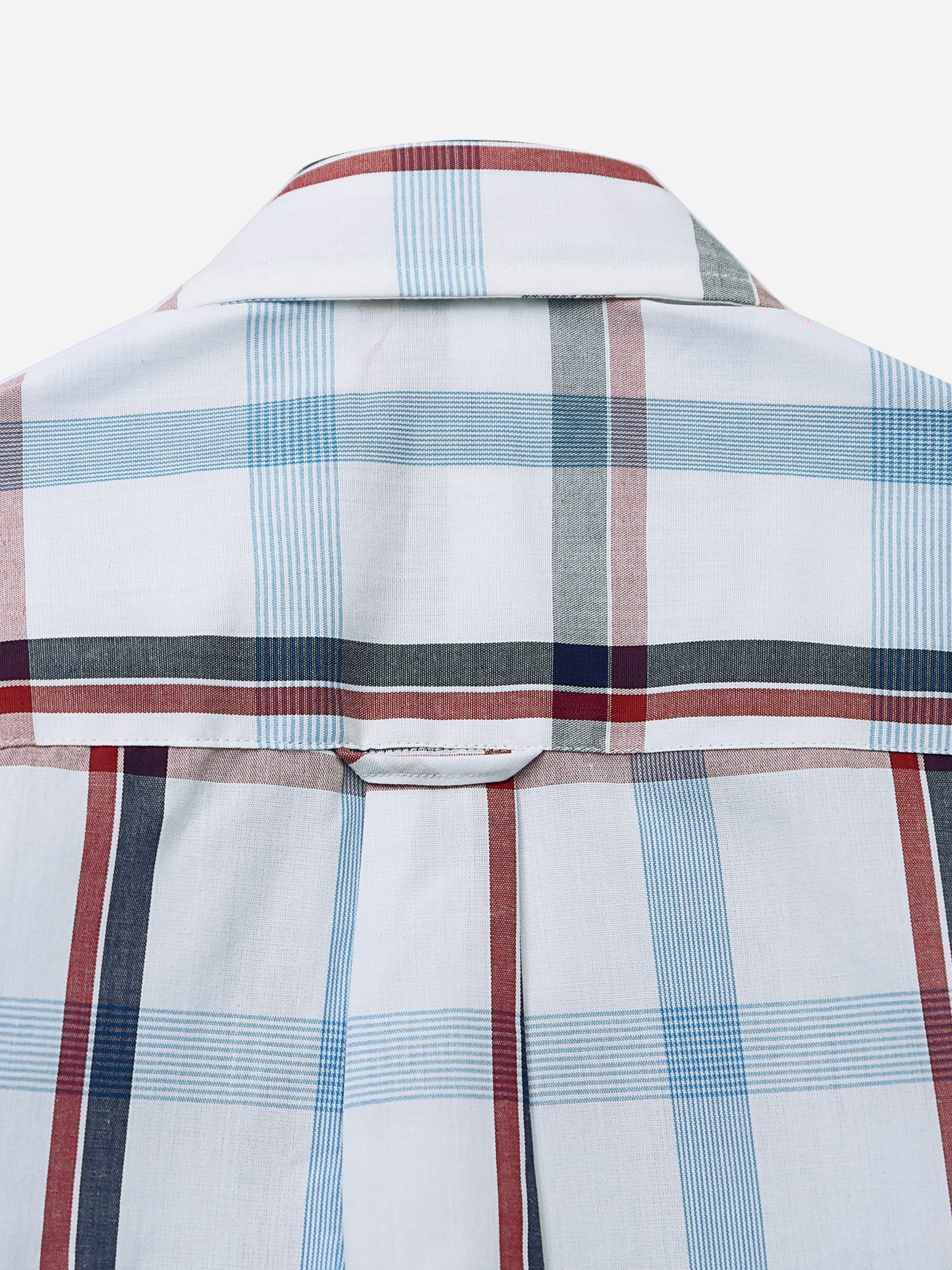 White Casual Checkered Long Sleeve Shirt