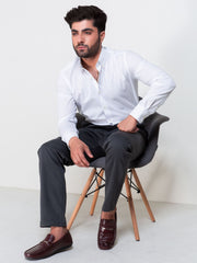 White Micro Printed Shirt