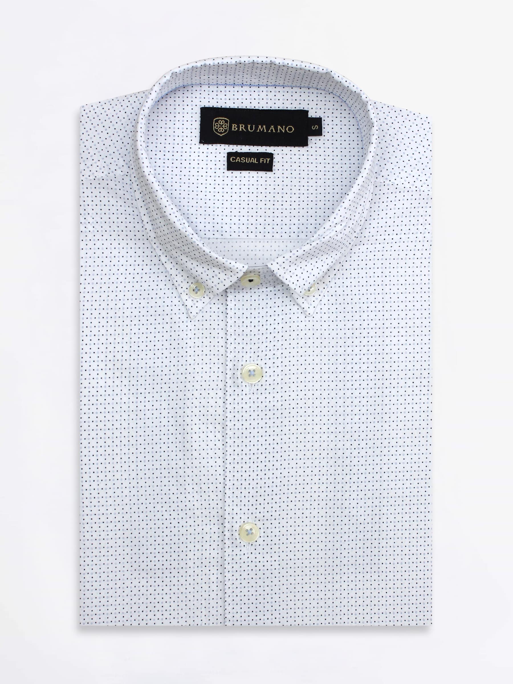 White Micro Printed Shirt