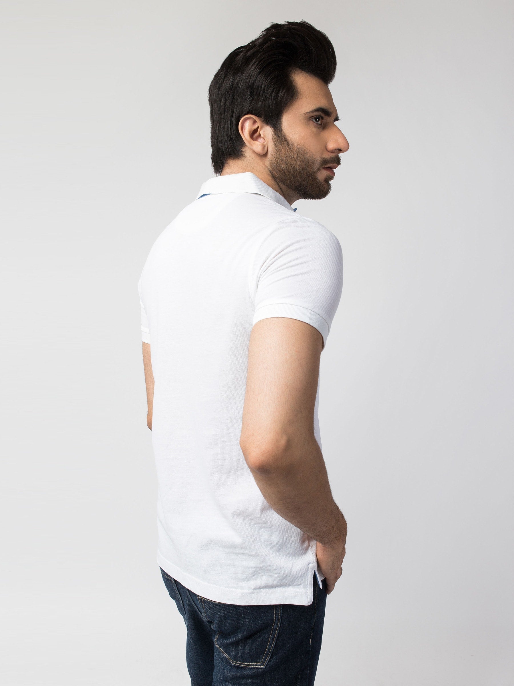 Slim-Fit White Pima Polo Shirt