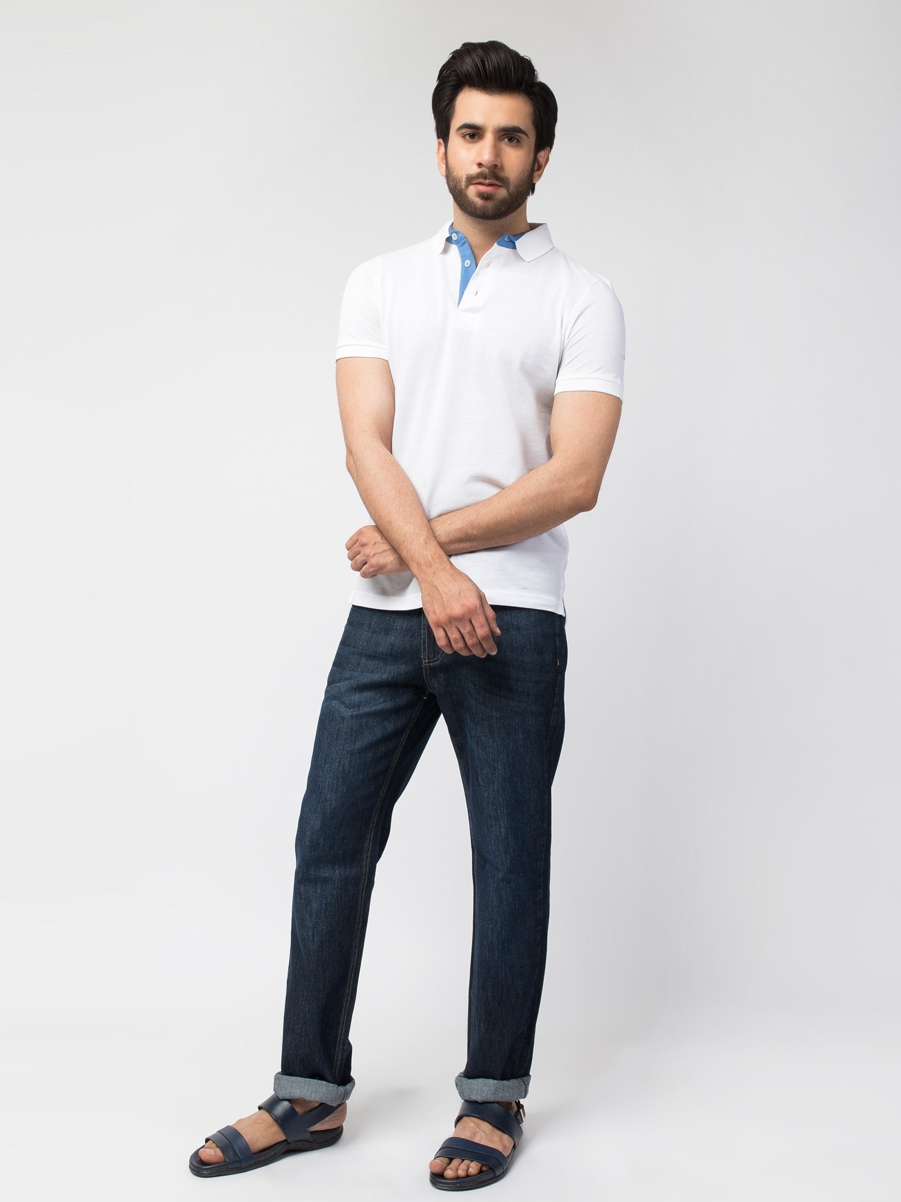 Slim-Fit White Pima Polo Shirt