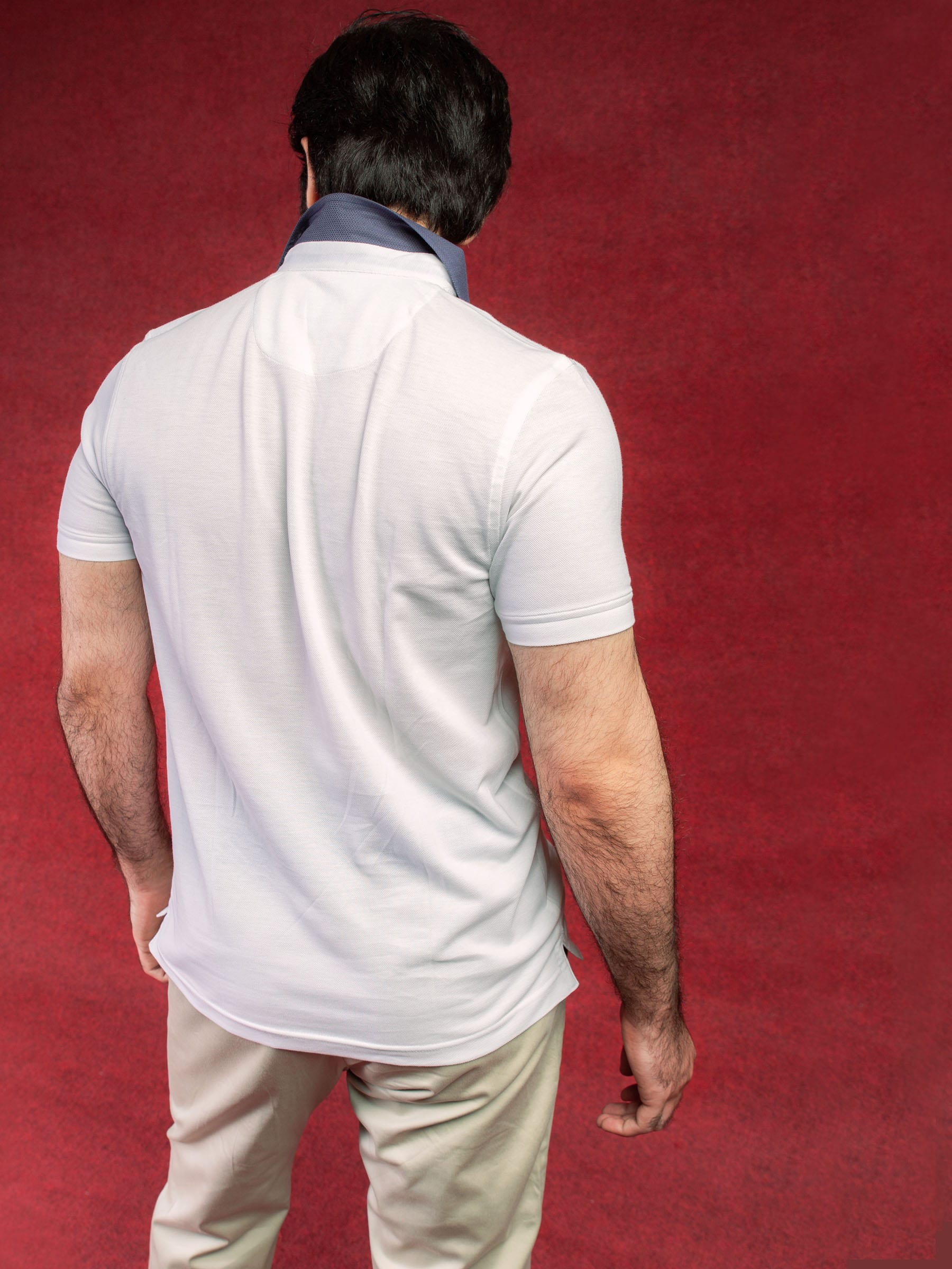 White Pima Polo With Detailing