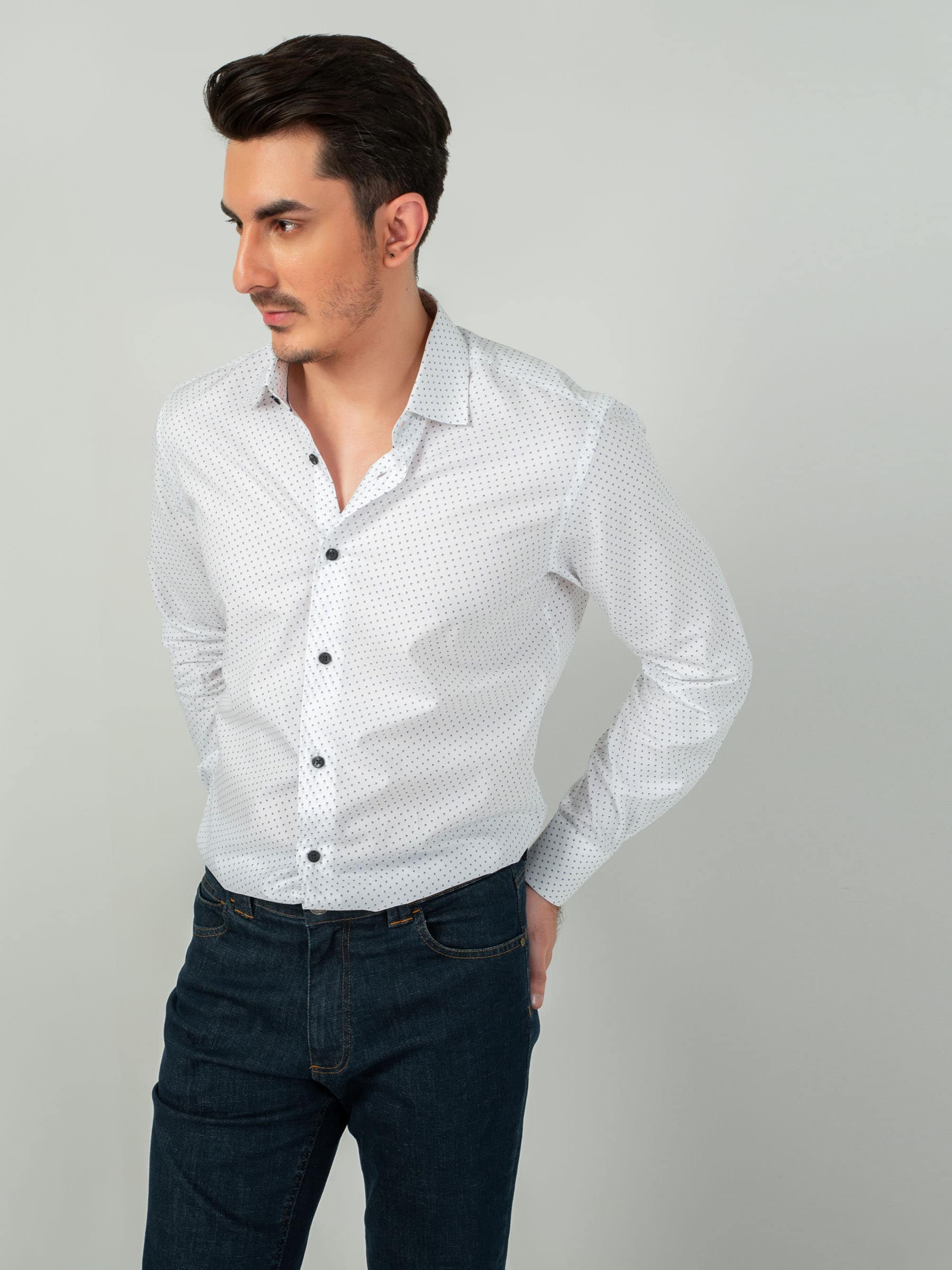 White Printed Shirt