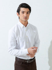 White Structured Button Down Shirt