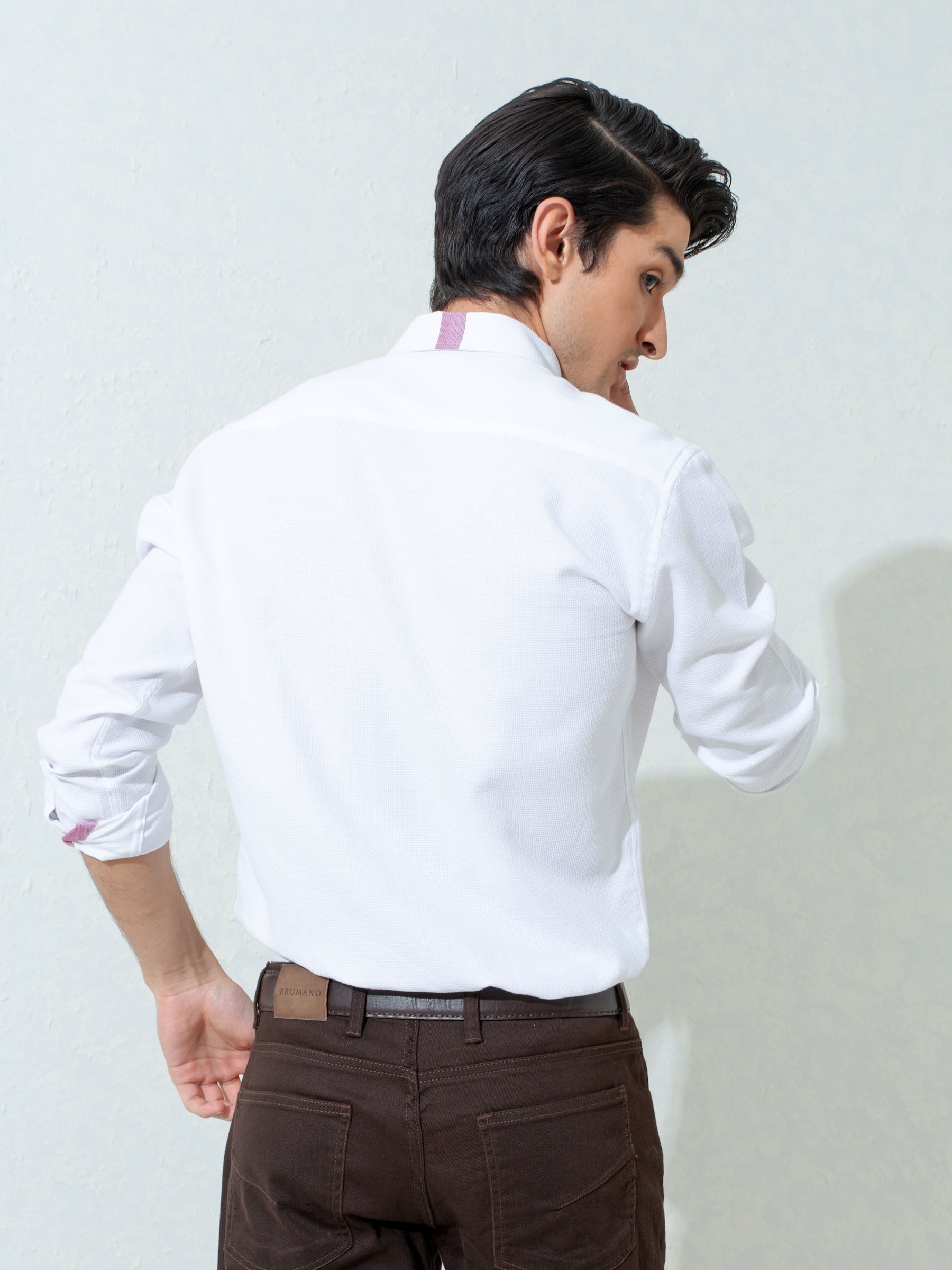 White Structured Button Down Shirt