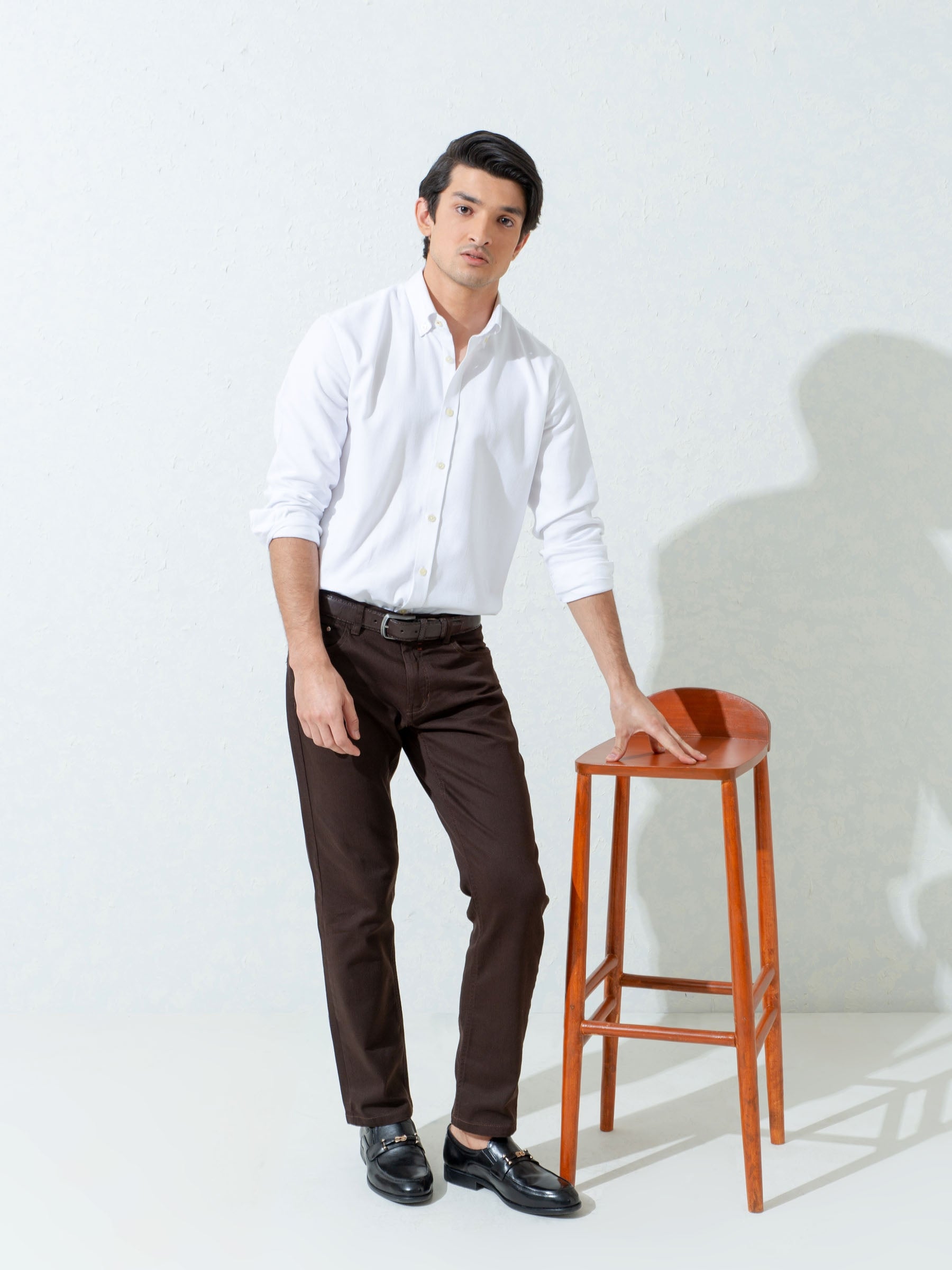 White Structured Button Down Shirt
