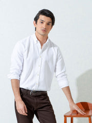 White Structured Button Down Shirt