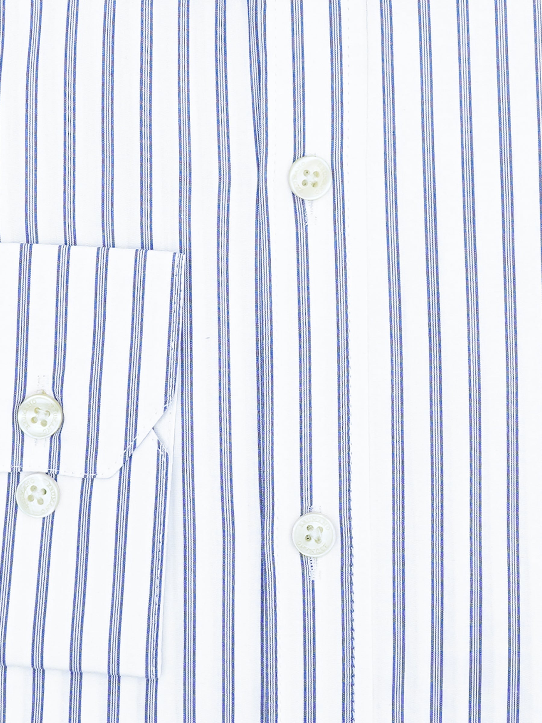 White & Blue Striped Super Fine Shirt - Luxe