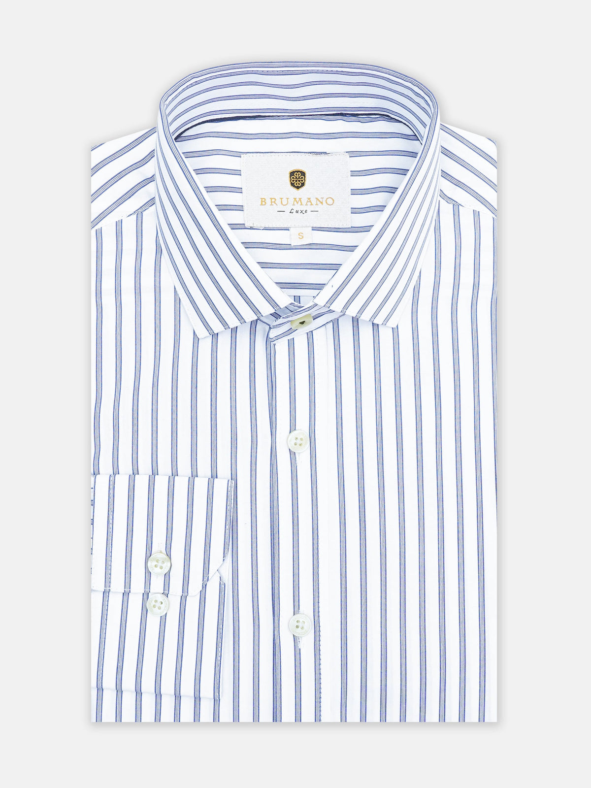 White & Blue Striped Super Fine Shirt - Luxe