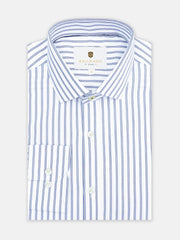 White & Blue Striped Super Fine Shirt - Luxe
