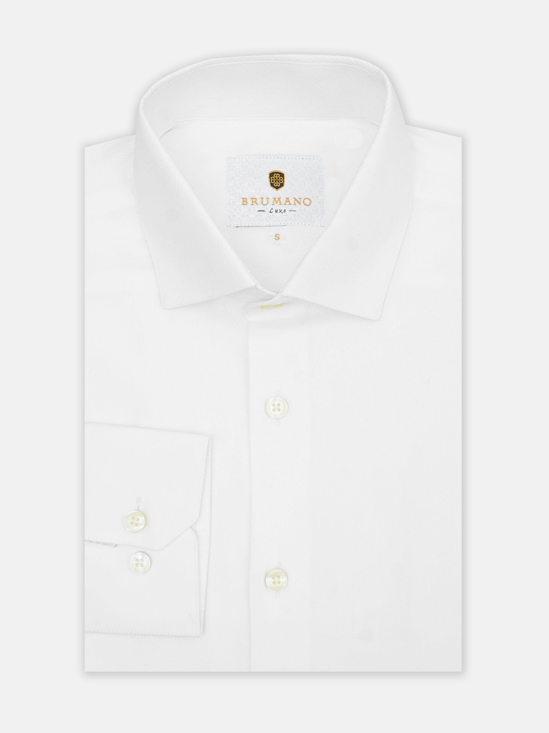 White Self Striped Formal Shirt - Luxe