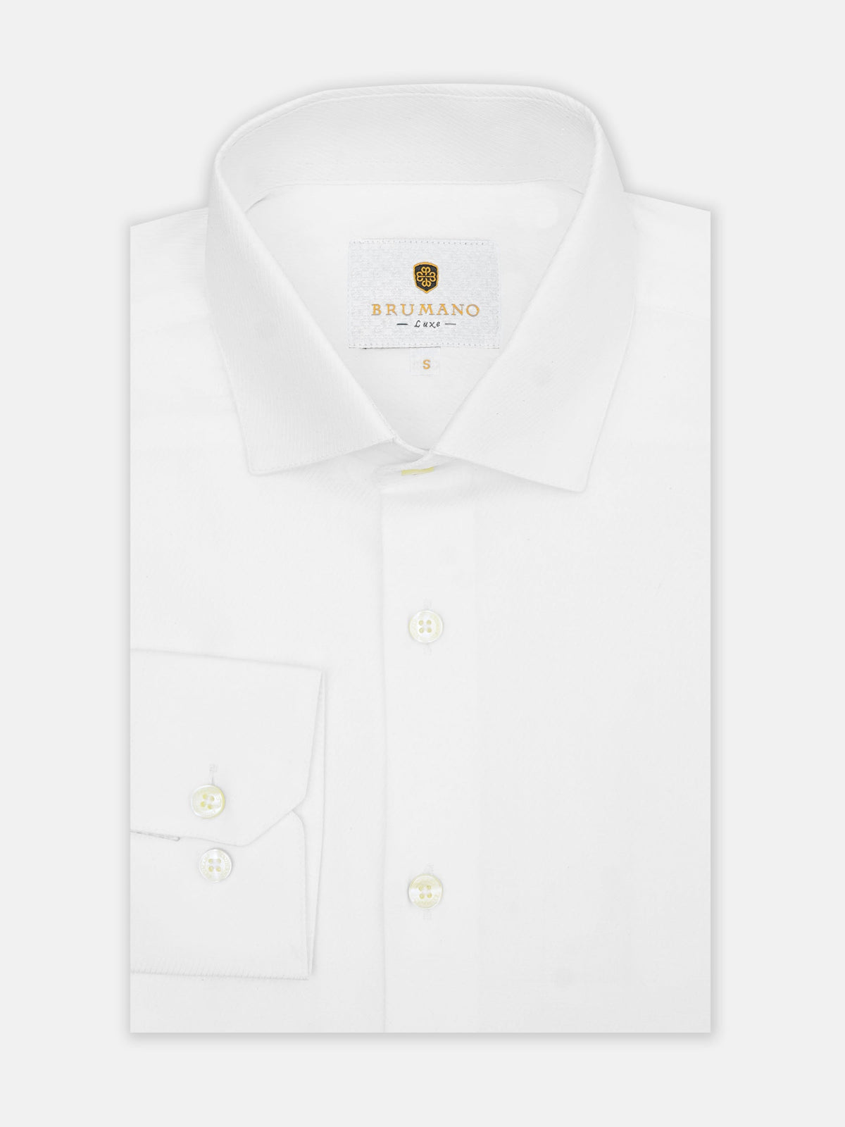 White Self Striped Formal Shirt - Luxe