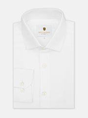 White Self Striped Formal Shirt - Luxe