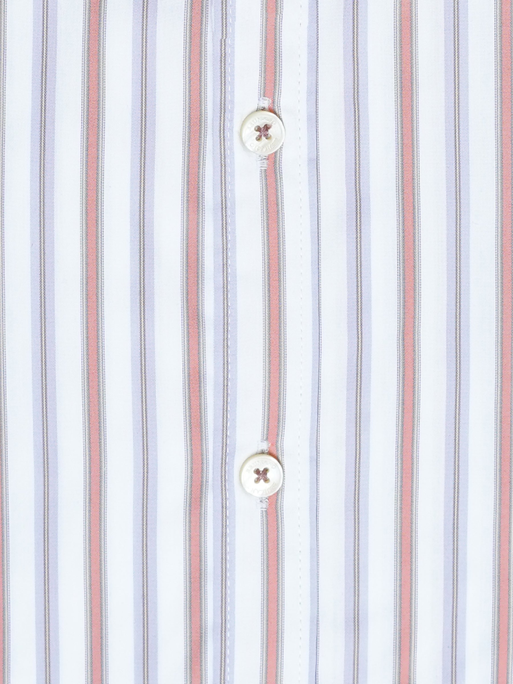 White & Orange Striped Formal Shirt