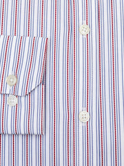 White & Red Structured Formal Shirt - Luxe