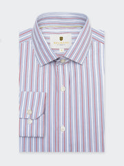 White & Red Structured Formal Shirt - Luxe