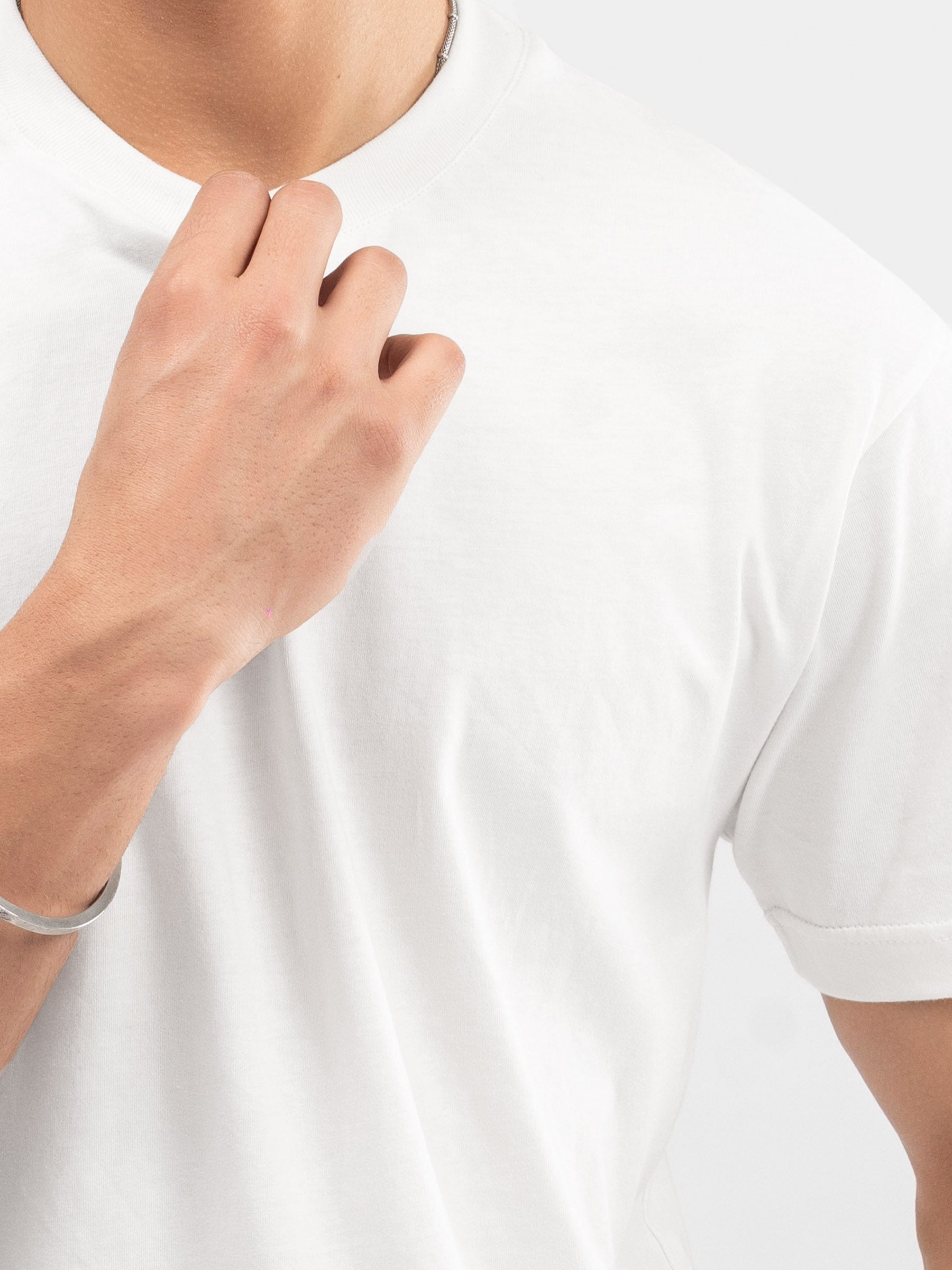 White Regular Fit Crew Neck T-Shirt