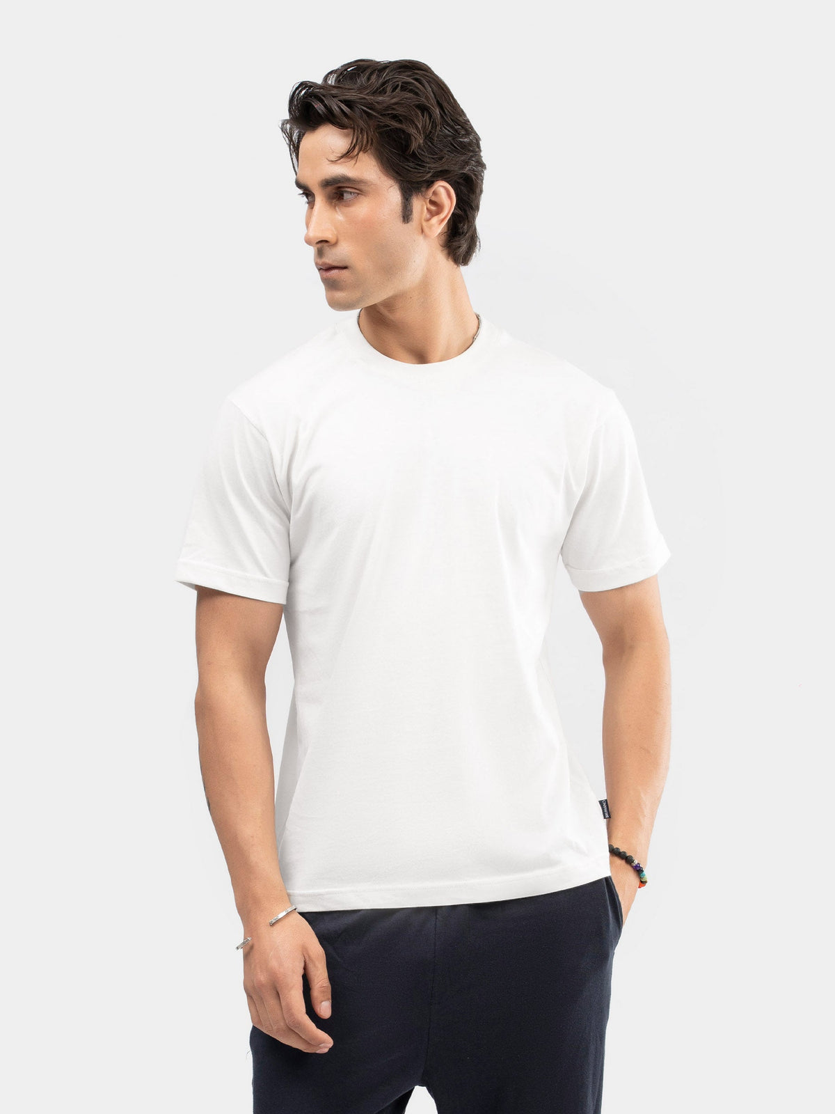 White Regular Fit Crew Neck T-Shirt