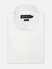 White Self Striped Formal Shirt