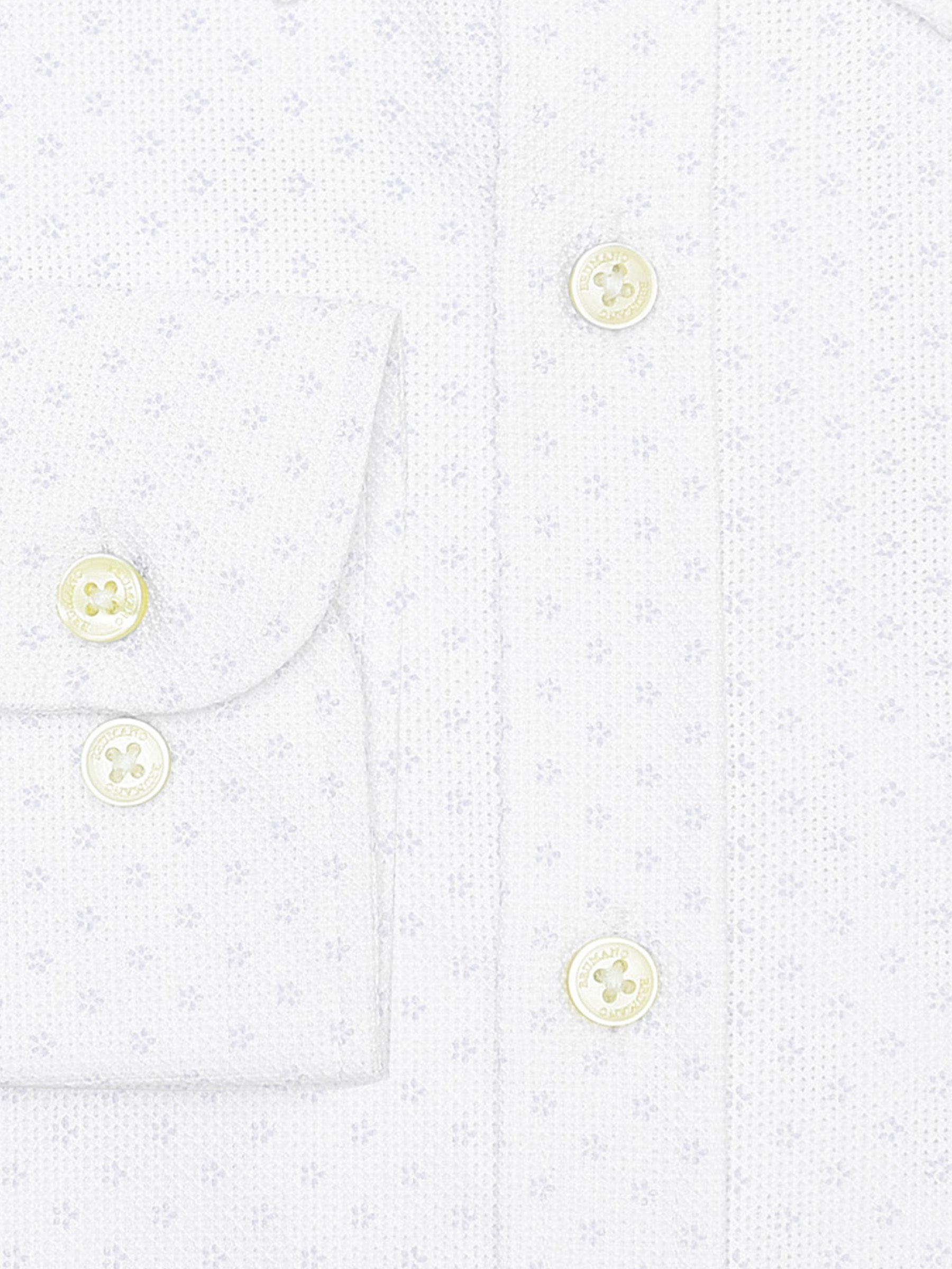 White Structured Subtle Printed Button Down Shirt - Luxe