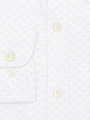 White Structured Subtle Printed Button Down Shirt - Luxe