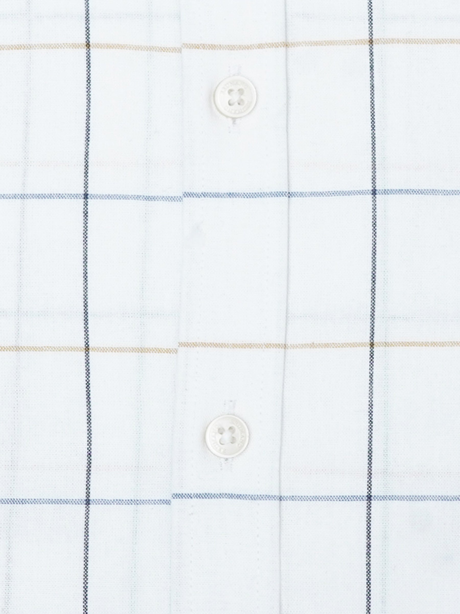 White Windowpane Checkered Formal Shirt
