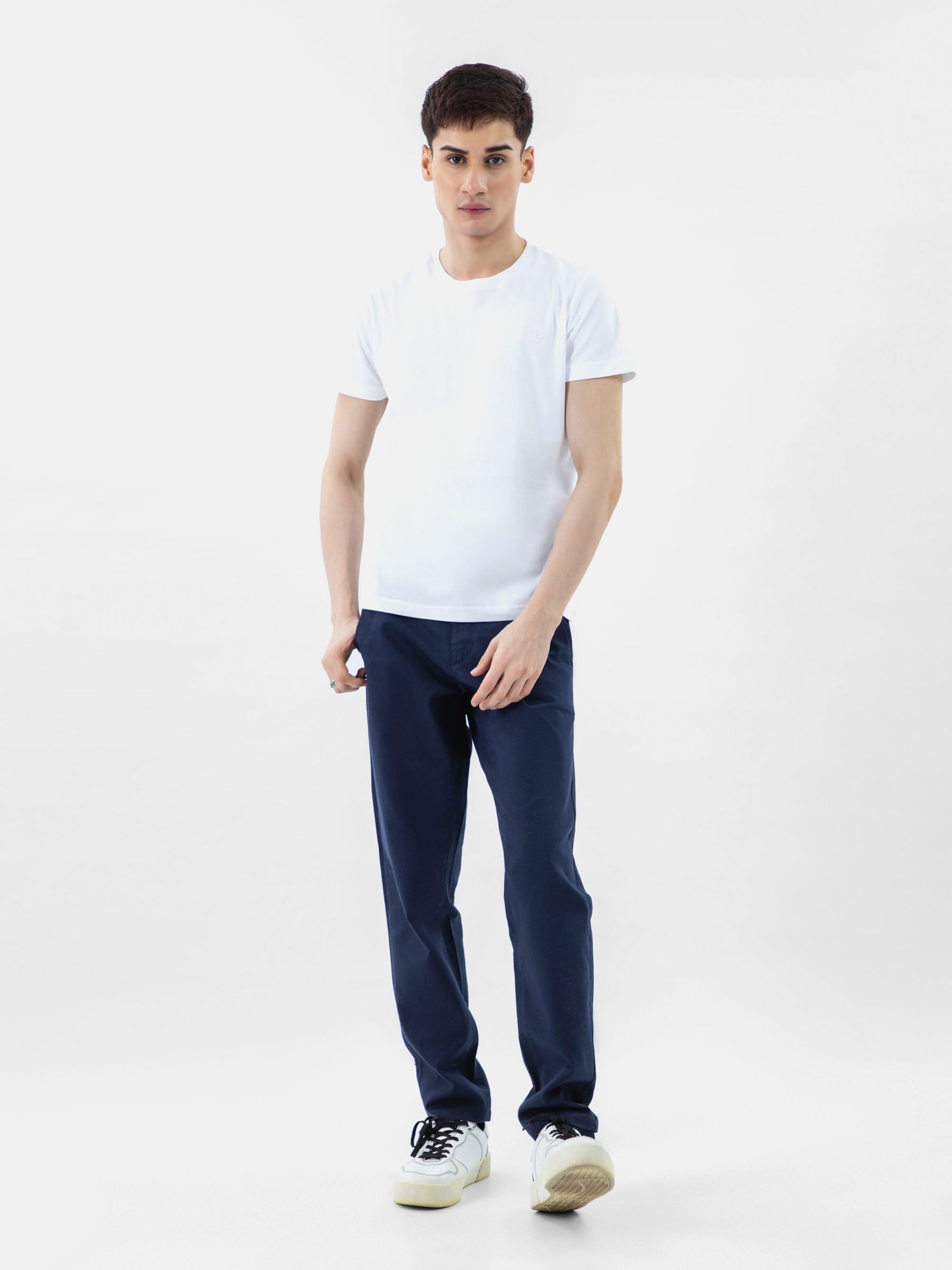 White 100% Combed Cotton Crew Neck T-Shirt