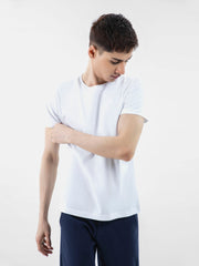 White 100% Combed Cotton Crew Neck T-Shirt