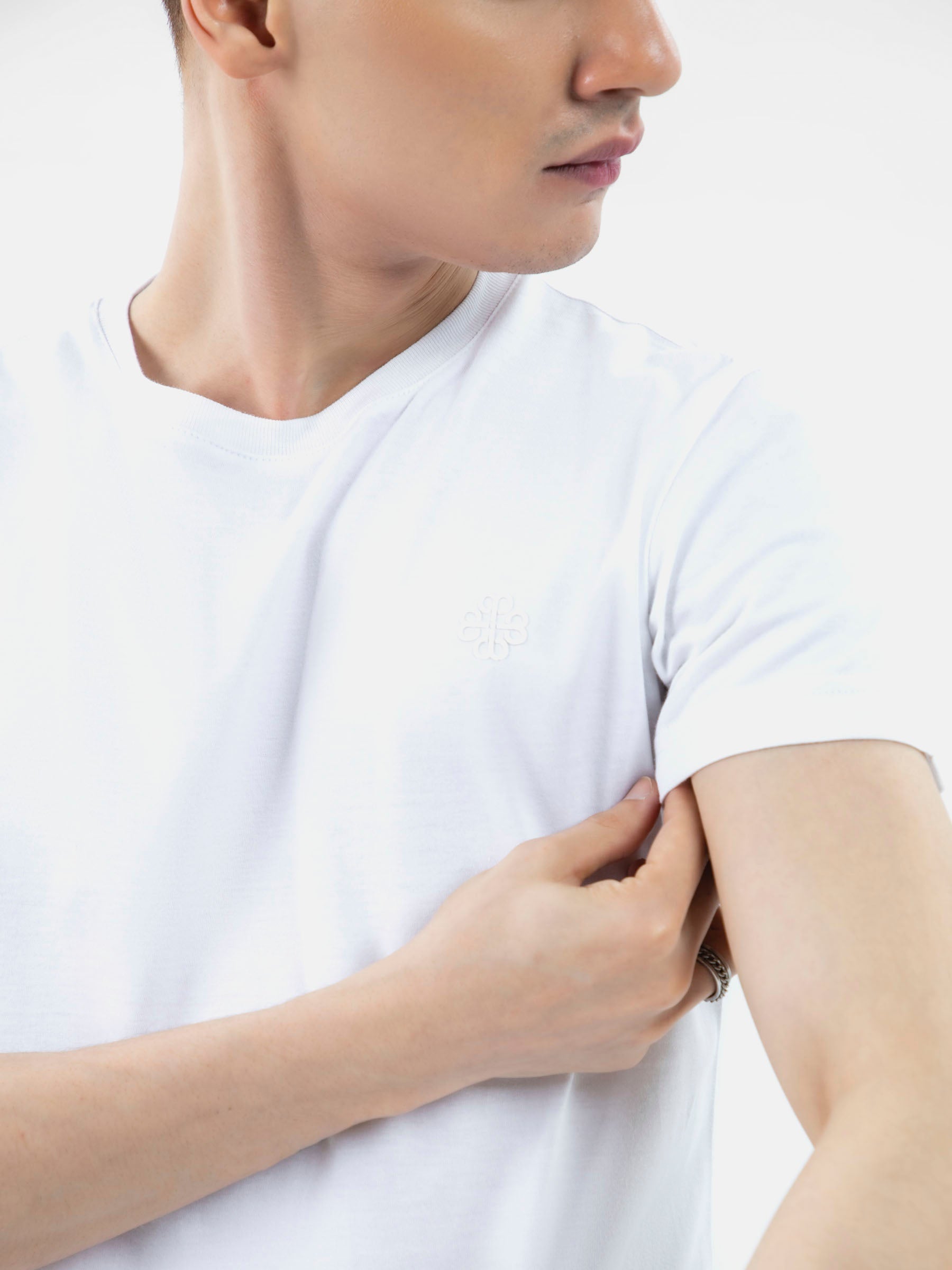 White 100% Combed Cotton Crew Neck T-Shirt