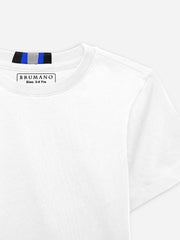 White 100% Cotton Casual Tee With Detailing
