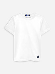 White 100% Cotton Casual Tee With Detailing