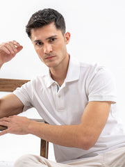 White 100% Cotton Pique Polo