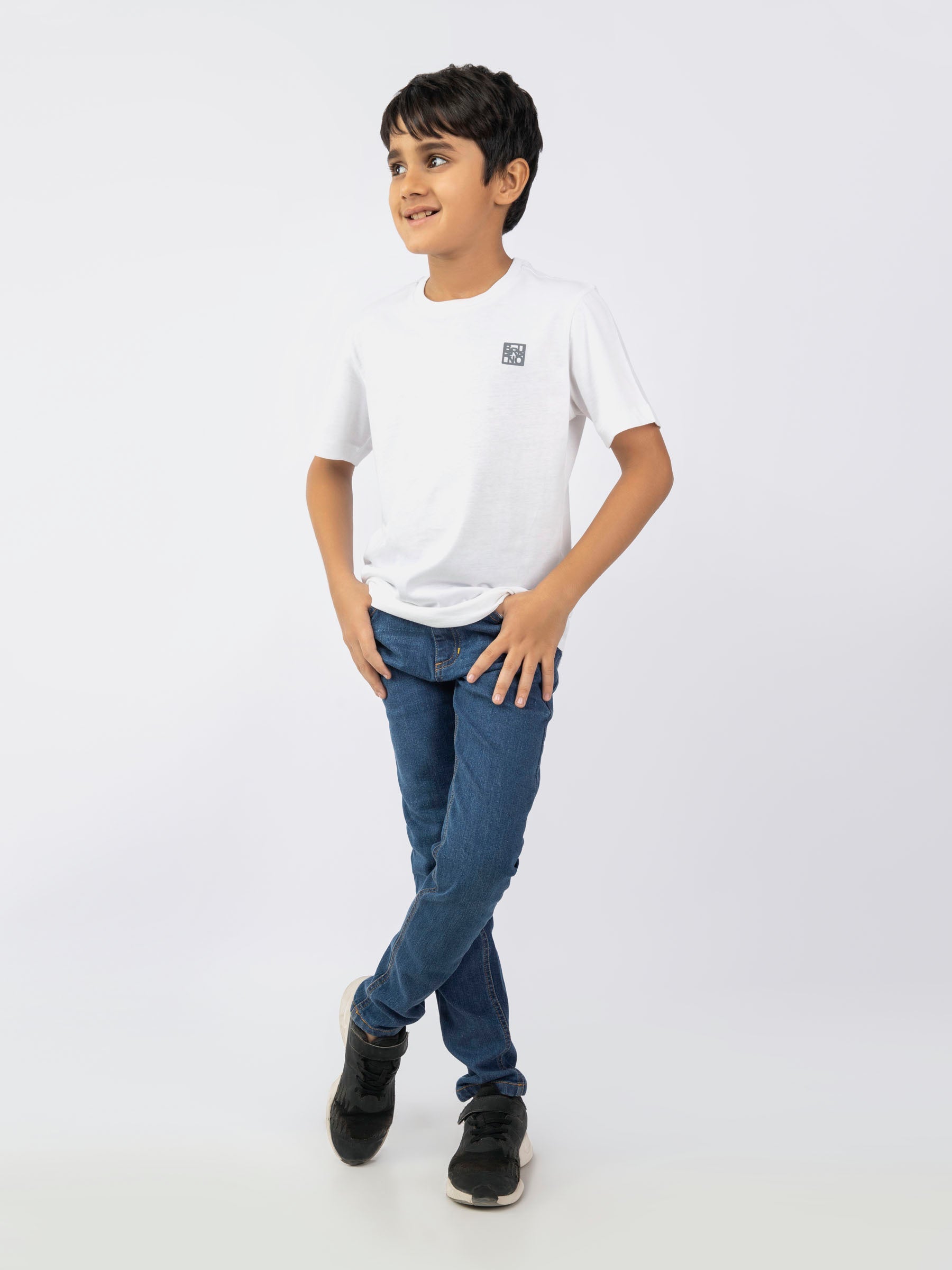 White Basic Crew Neck Casual T-Shirt