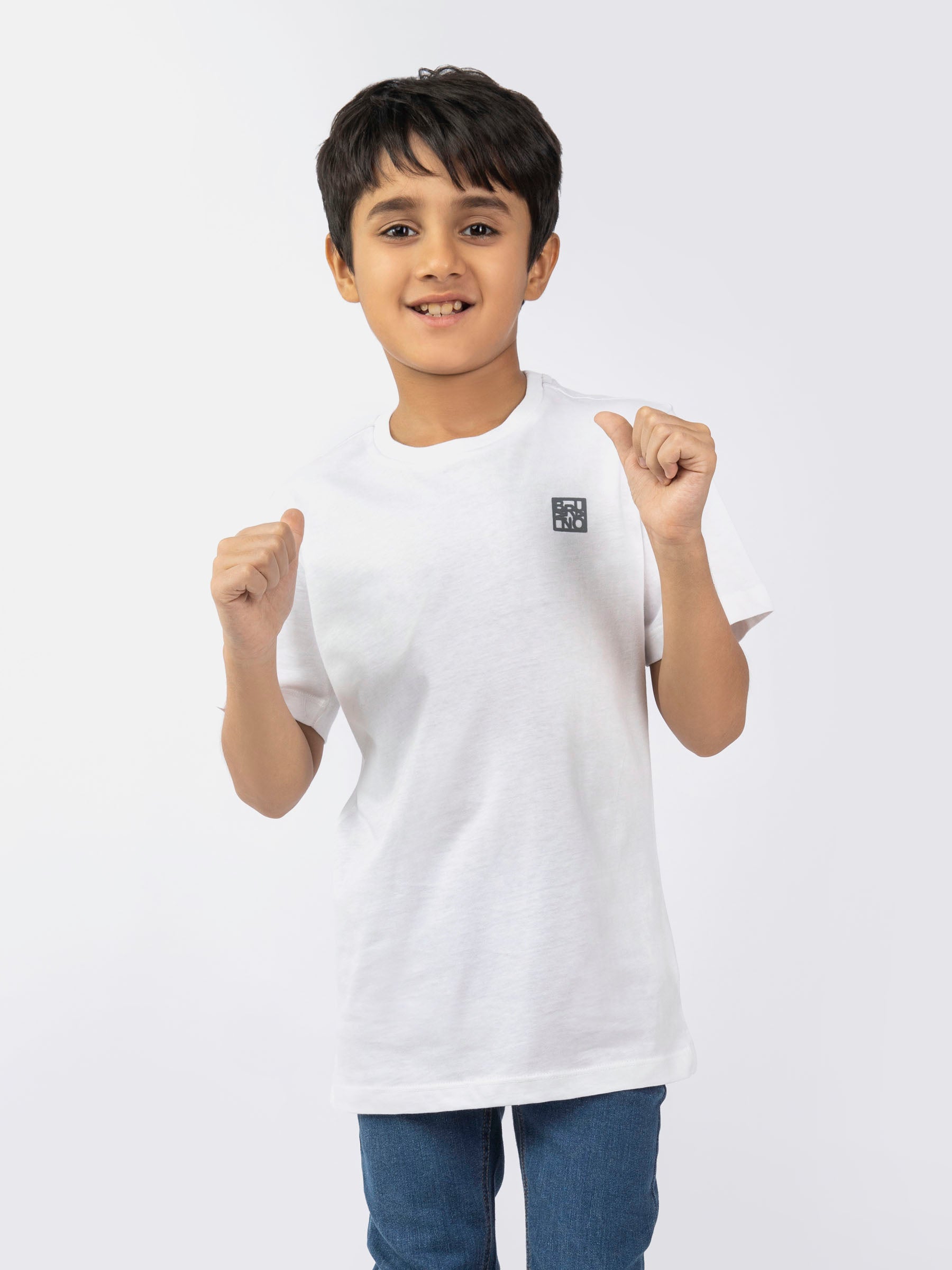 White Basic Crew Neck Casual T-Shirt