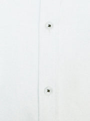 White Button Down Poplin Shirt With Inner Collar Detailing