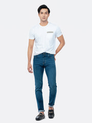 White Crew Neck T-Shirt With Pocket