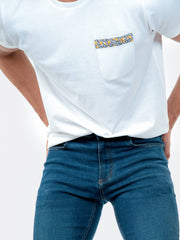 White Crew Neck T-Shirt With Pocket