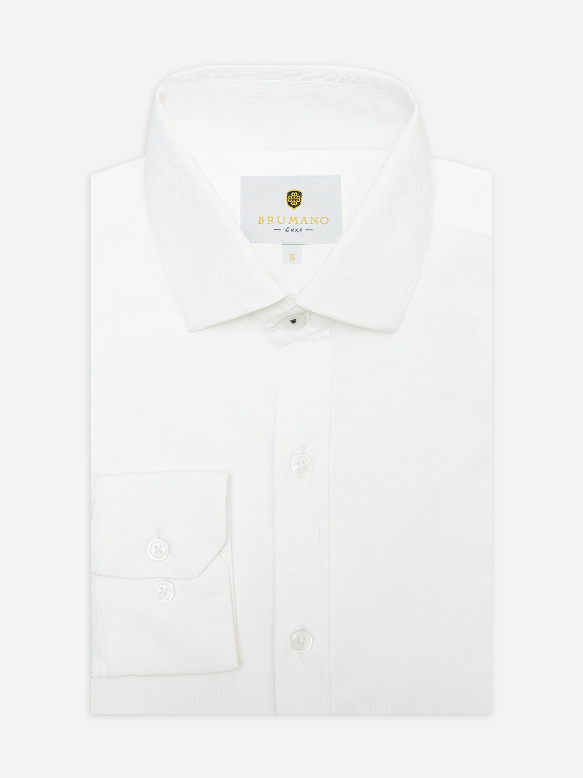 White Dobby Structured Formal Shirt - Luxe