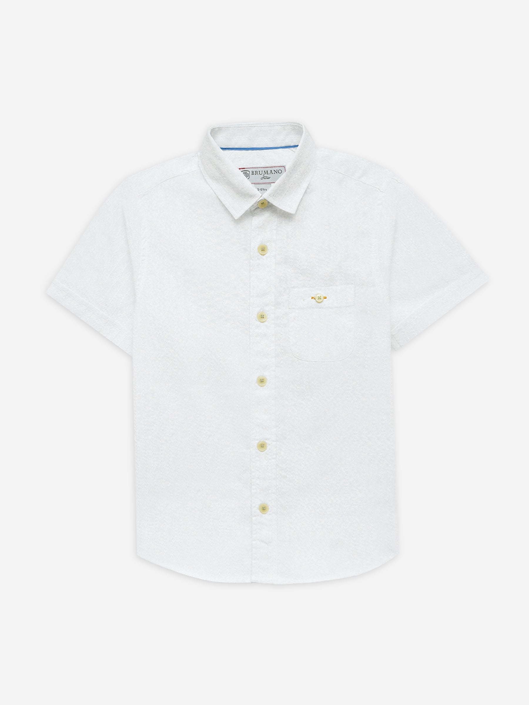 White Dobby Structured Half Sleeve Casual Shirt