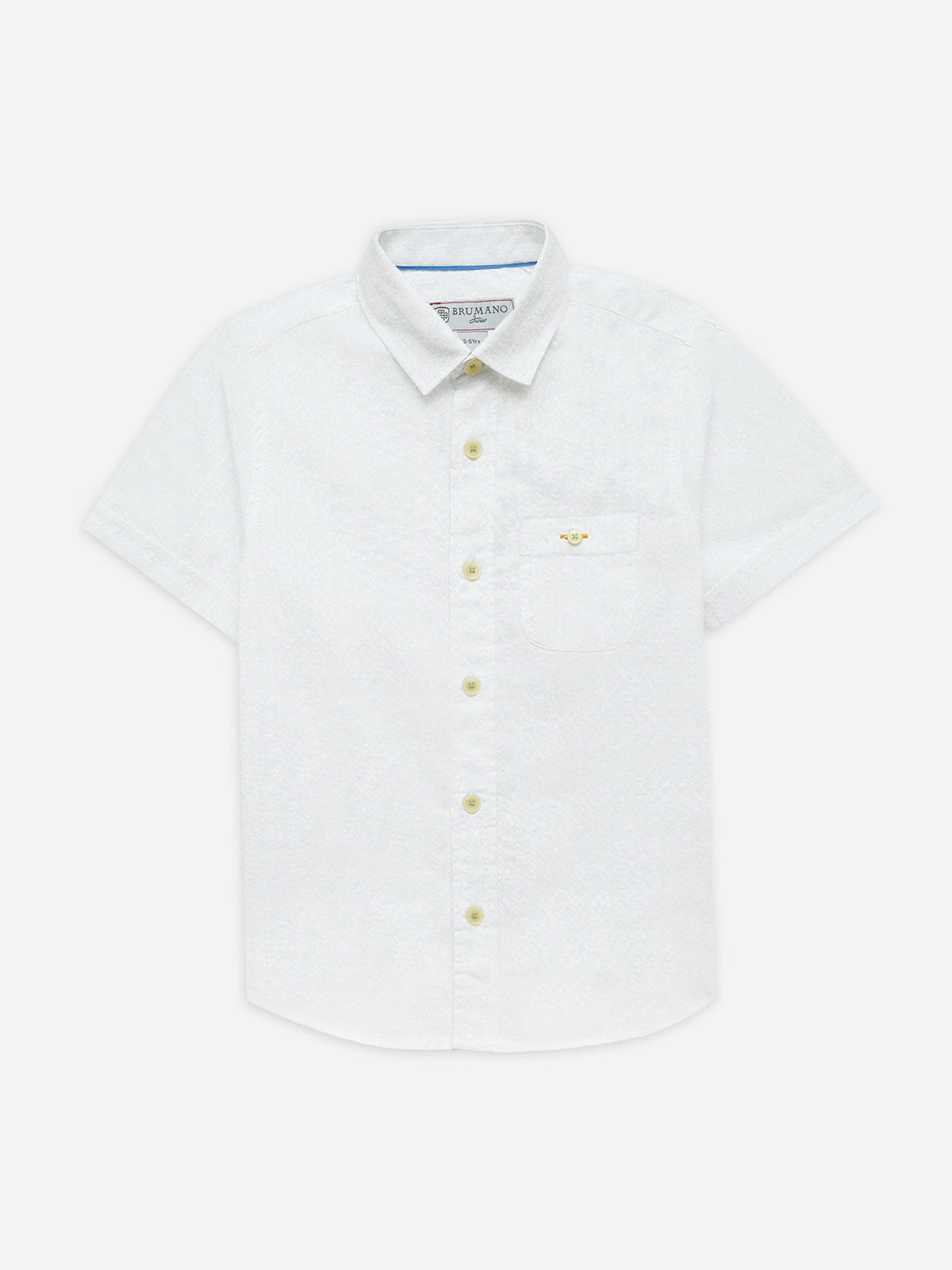 White Dobby Structured Half Sleeve Casual Shirt