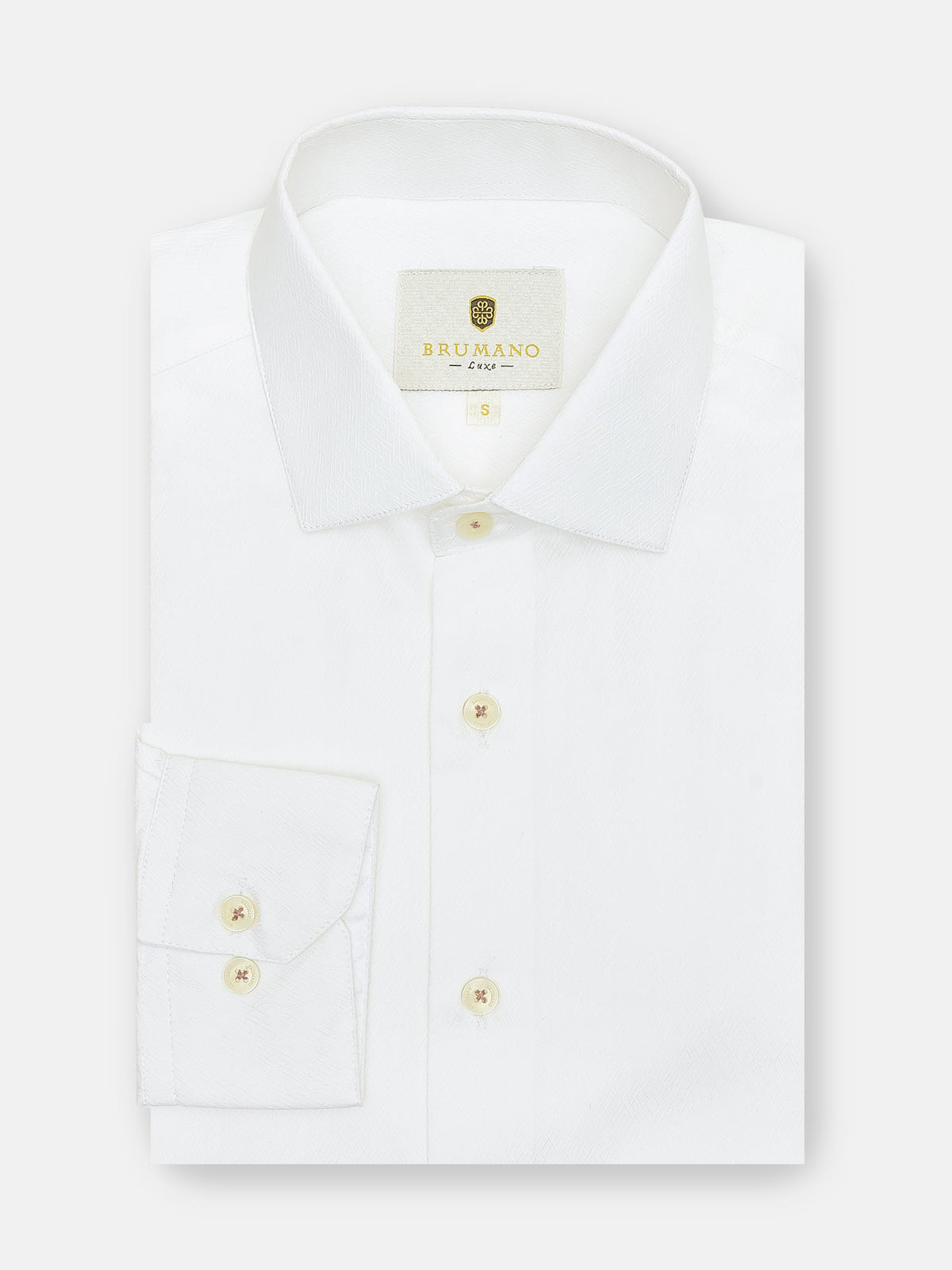 White Jacquard Patterned Formal Shirt - Luxe