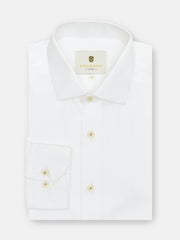 White Jacquard Patterned Formal Shirt - Luxe