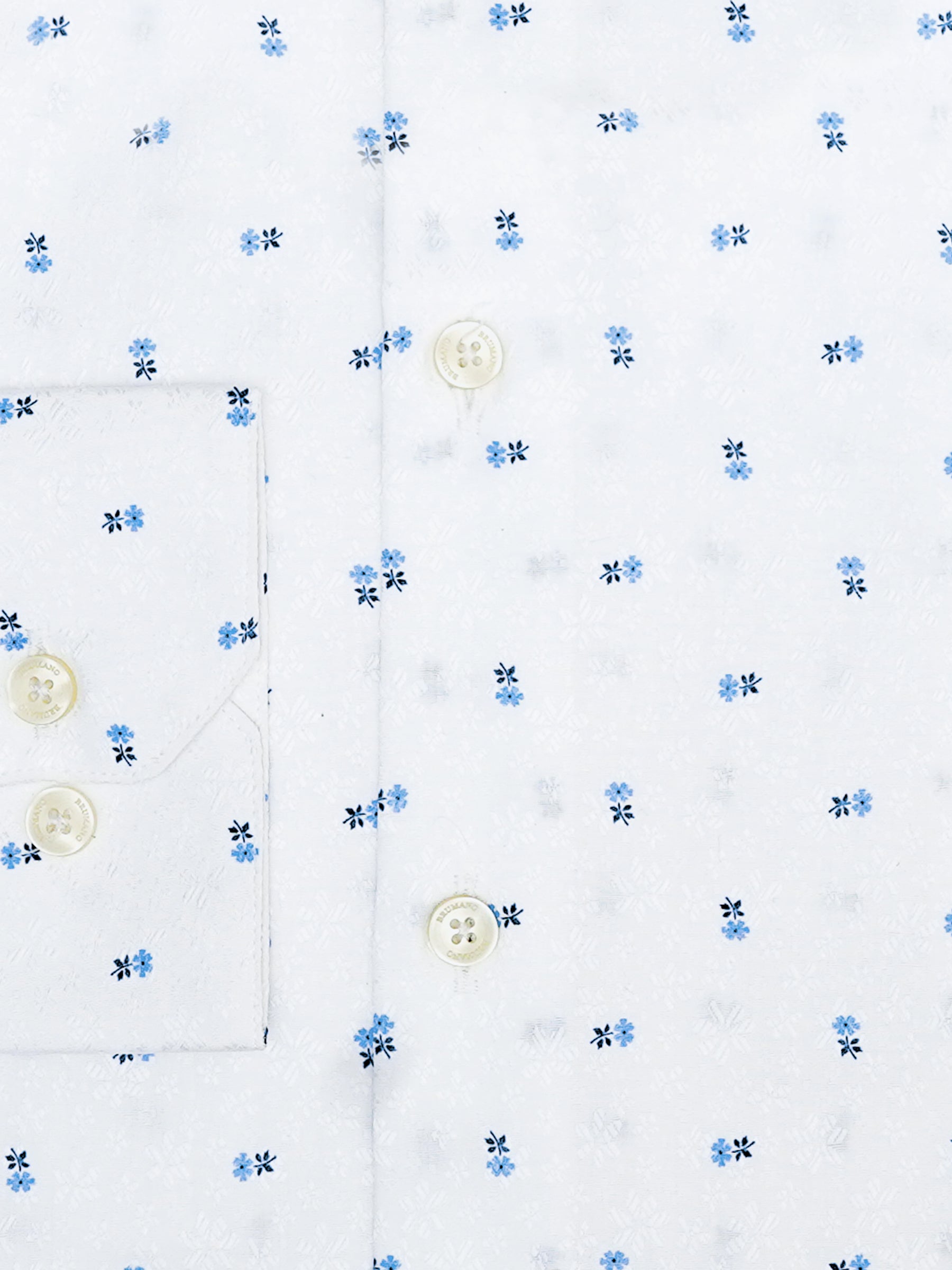 White Jacquard Patterned Printed Shirt - Exclusive