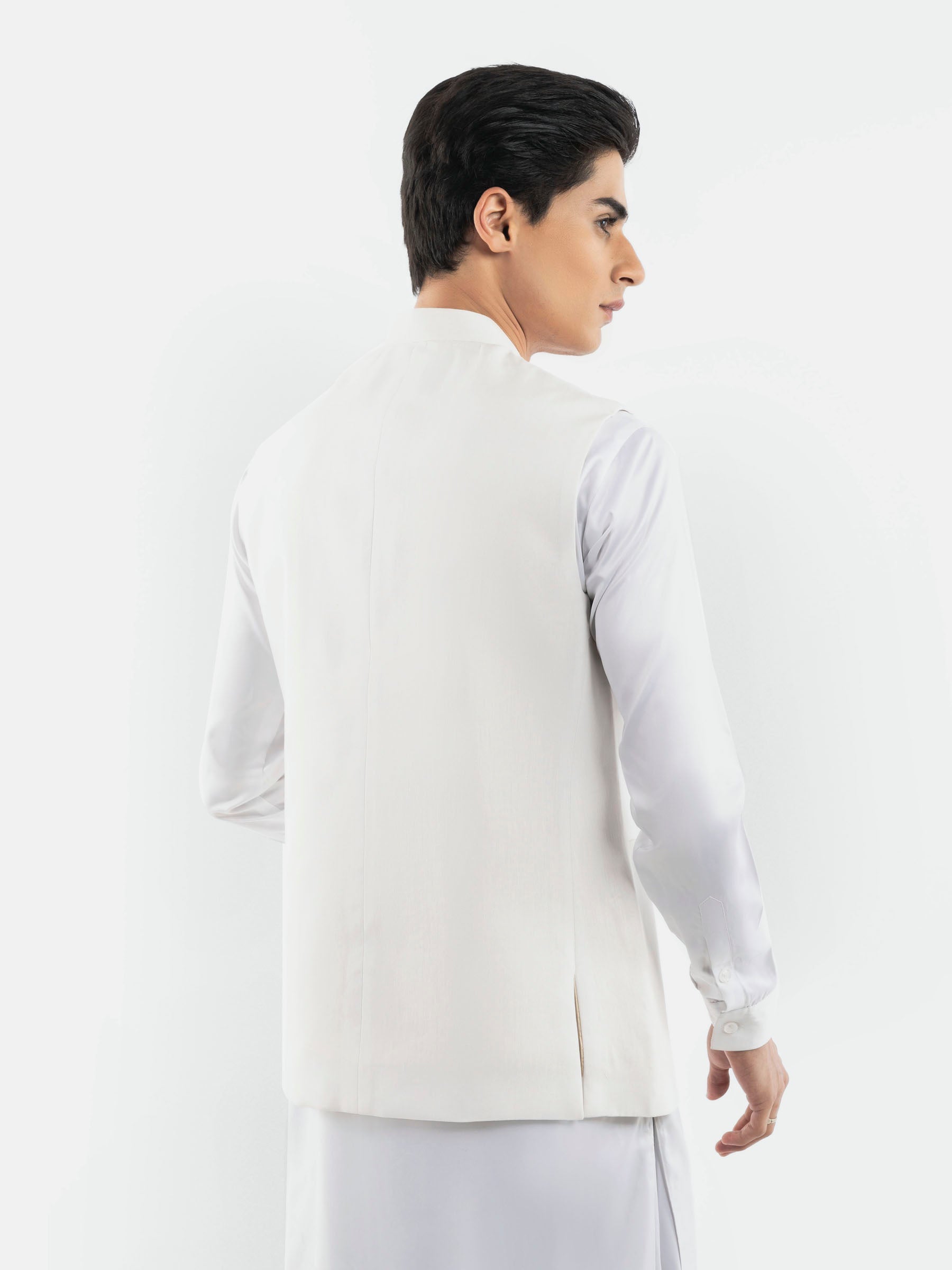 White Linen & Silk Sartoria Waistcoat