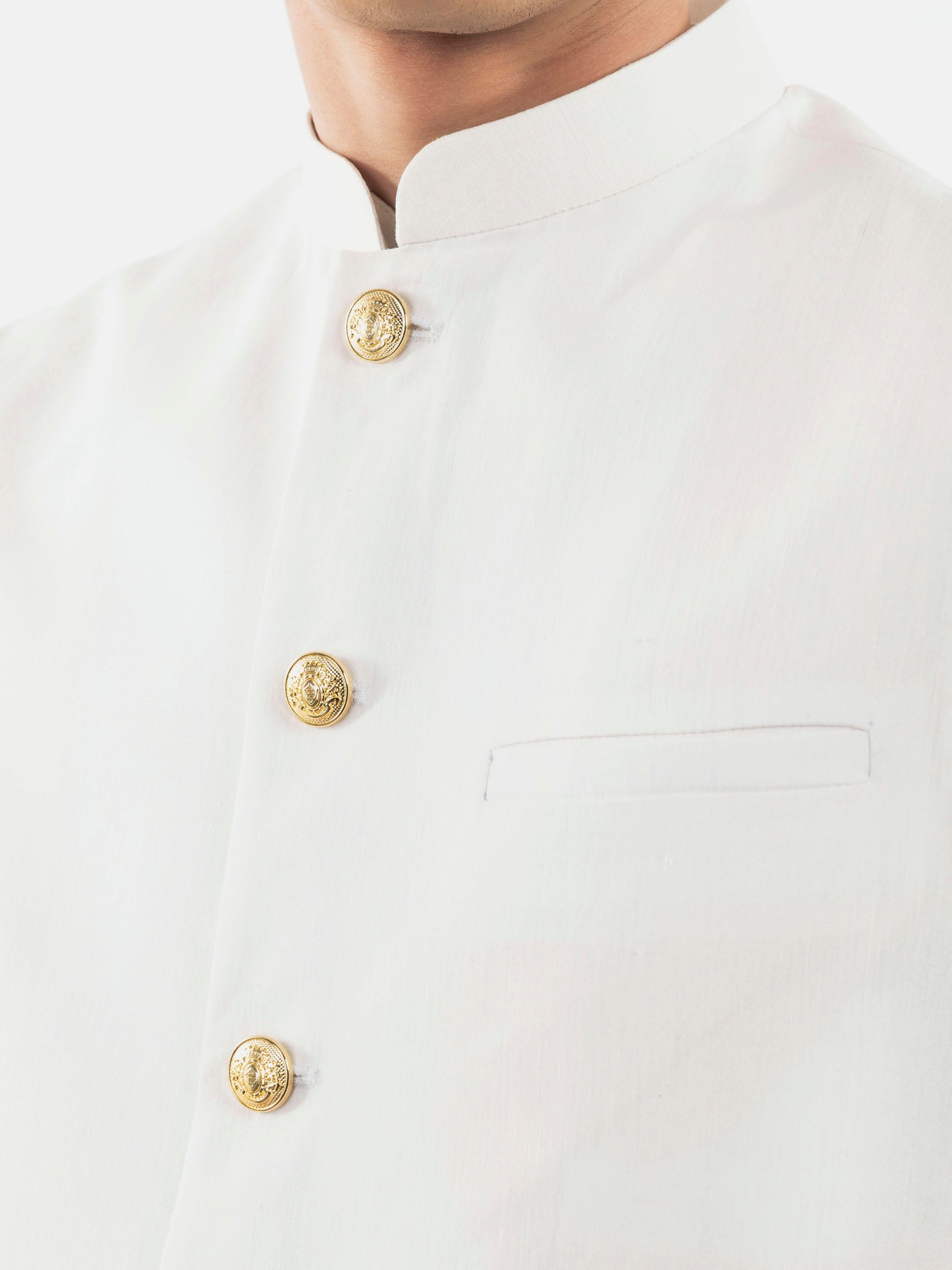 White Linen & Silk Sartoria Waistcoat
