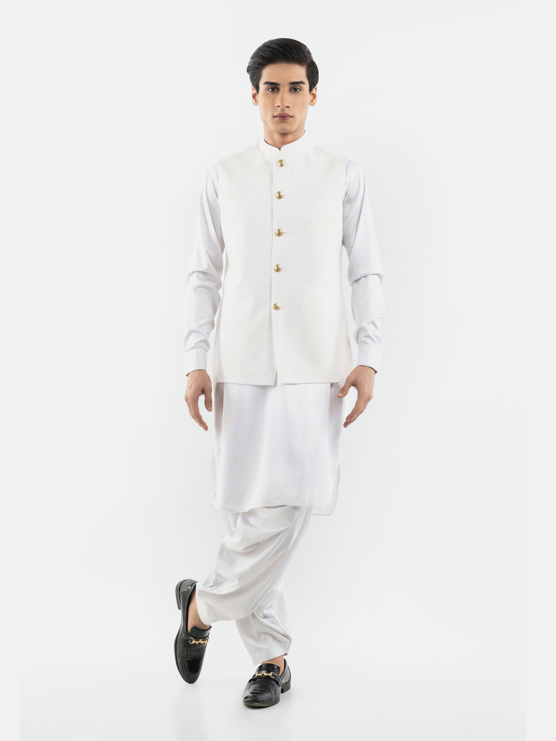 White Linen & Silk Sartoria Waistcoat
